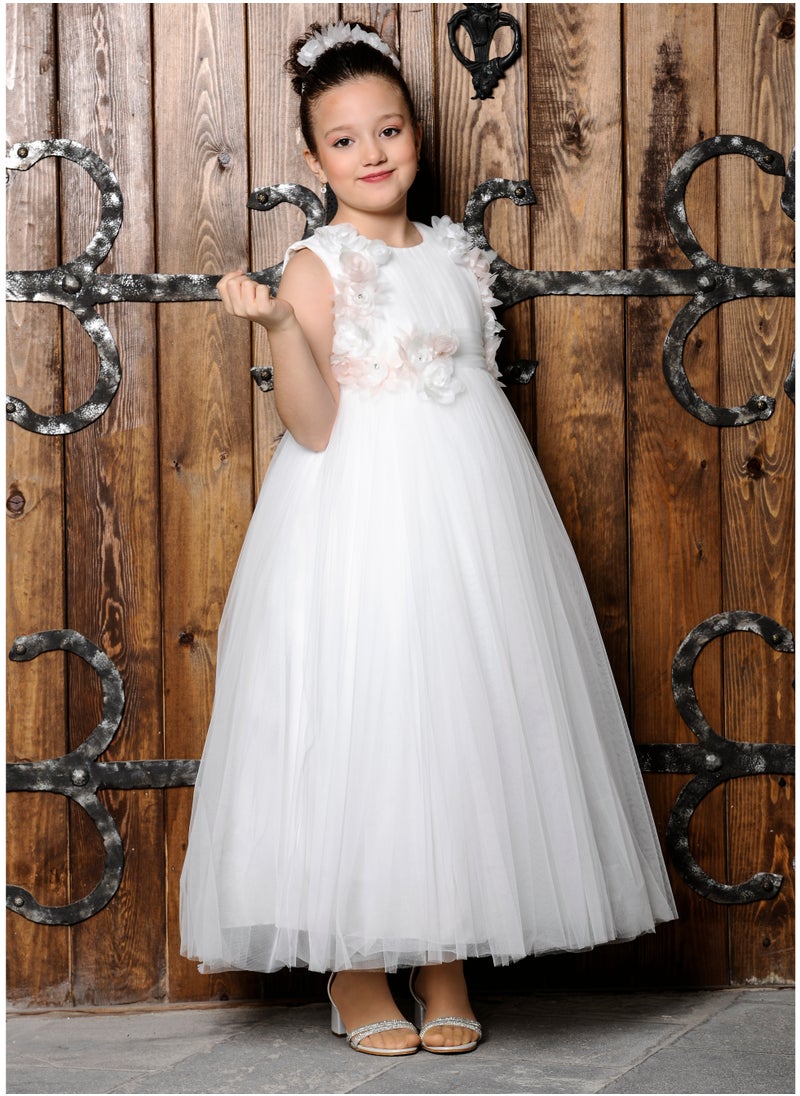 Flower Girls Dress - White