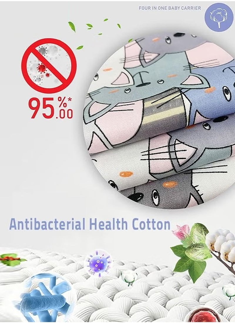 Baby Adjustable Wraps Carrier, Breathable Ergonomic Front Facing/Back Carriers for Newborn Newborn to Toddler 0-15kg, One Size Fits All