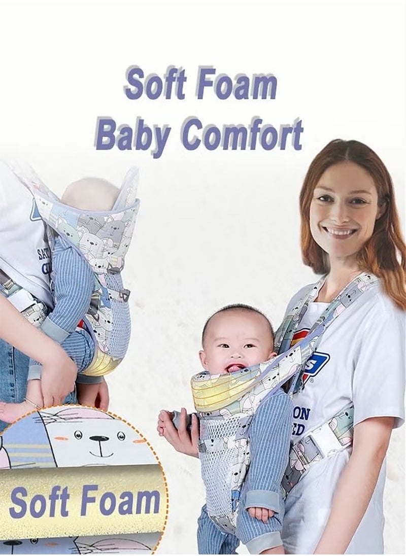 Baby Adjustable Wraps Carrier, Breathable Ergonomic Front Facing/Back Carriers for Newborn Newborn to Toddler 0-15kg, One Size Fits All
