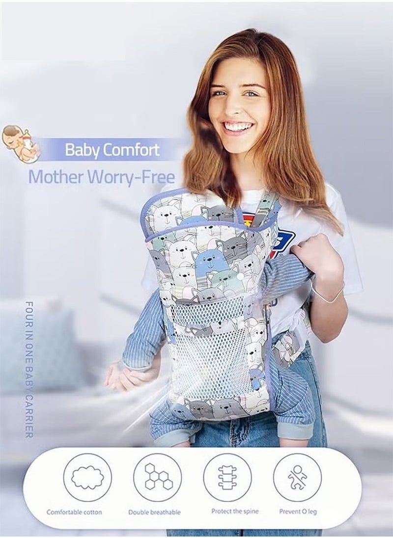 Baby Adjustable Wraps Carrier, Breathable Ergonomic Front Facing/Back Carriers for Newborn Newborn to Toddler 0-15kg, One Size Fits All