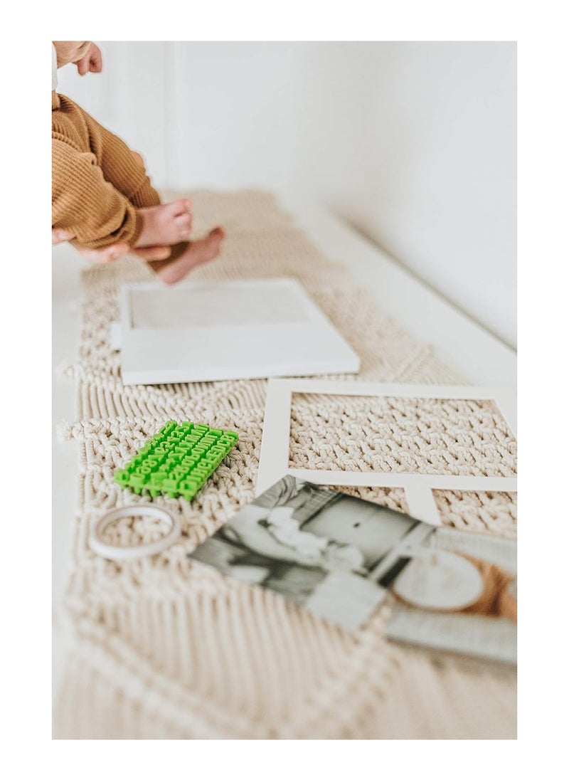 Baby Handprint And Footprint Keepsake Photo Frame Kit Personzalize It W Free Stencil Non Toxic Clay Wall Table Wood Picture Frame Perfect Registry