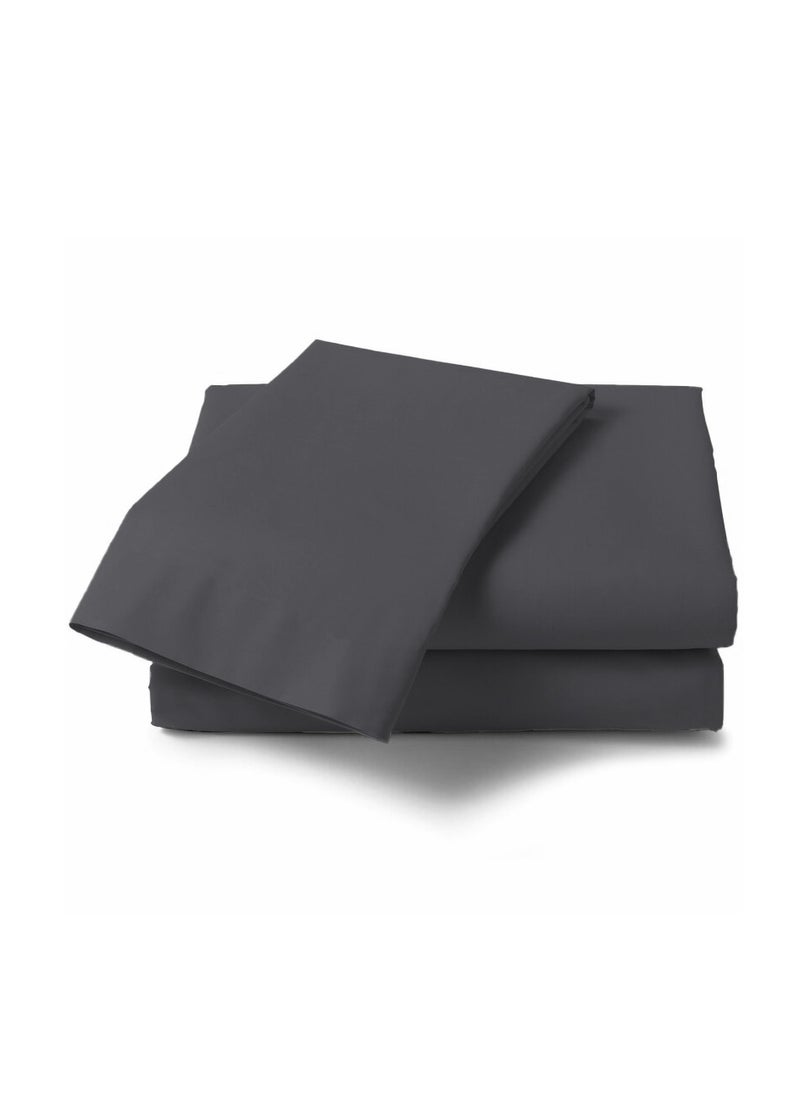 Context King Size Dark Gray Soft Wrinkle Free Microfiber Bed Sheet Set with Pillow Covers 1 Flat Sheet 260X267cm 1 Fitted Sheet 200X203cm 2 Pillowcases 50X101cm