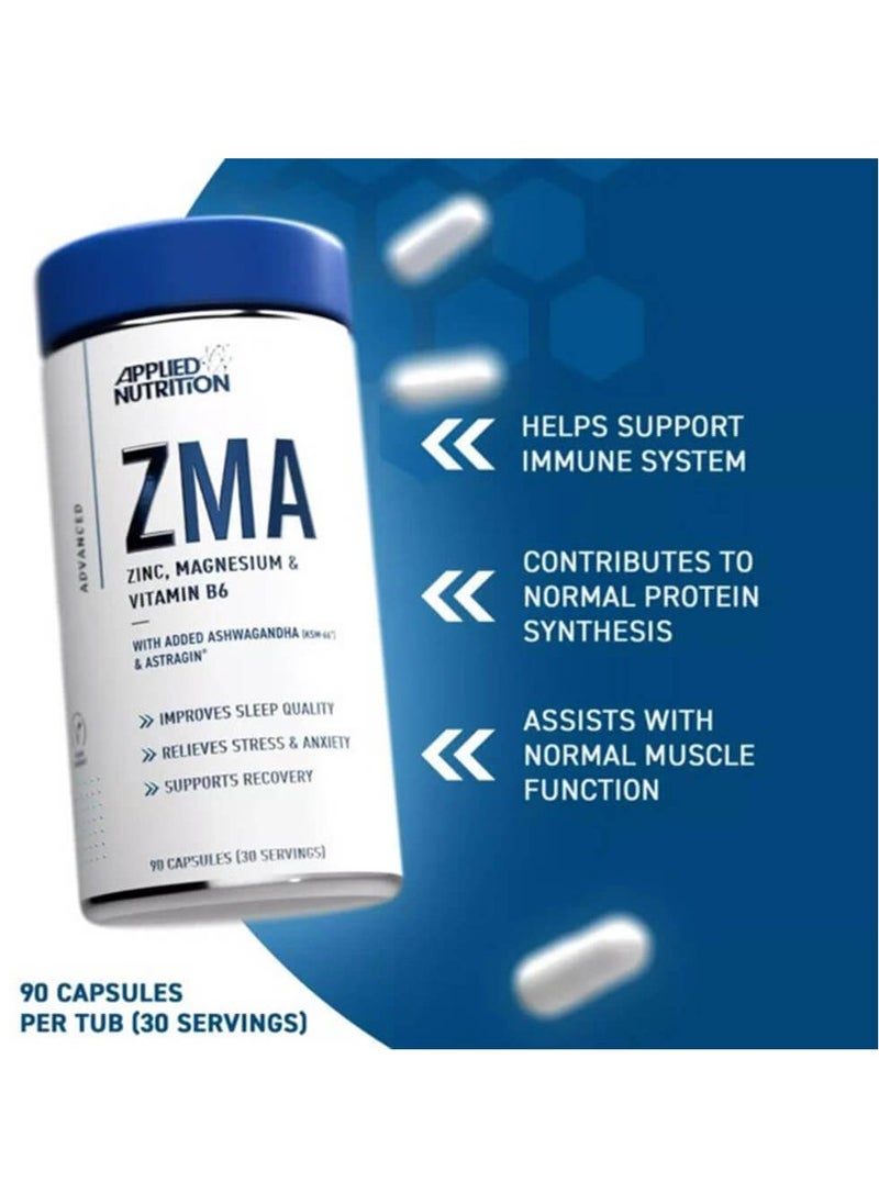 Applied Nutrition ZMA ZINC, MAGNESIUM & VITAMIN B6, 30S, 90 Caps