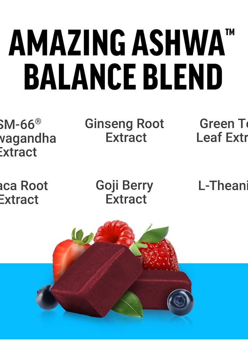 Force Factor Amazing Ashwa for Stress Relief, Memory, Focus, and Immune Support Health, Ashwaganda Supplement with KSM-66 Ashwagandha for Stress, 60 Soft Chews