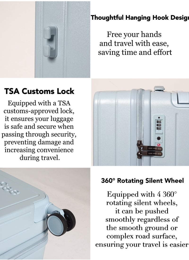 Saw&See Hard Shell Expandable Luggage With Spinner Wheels Unisex TSA Approved Luggage