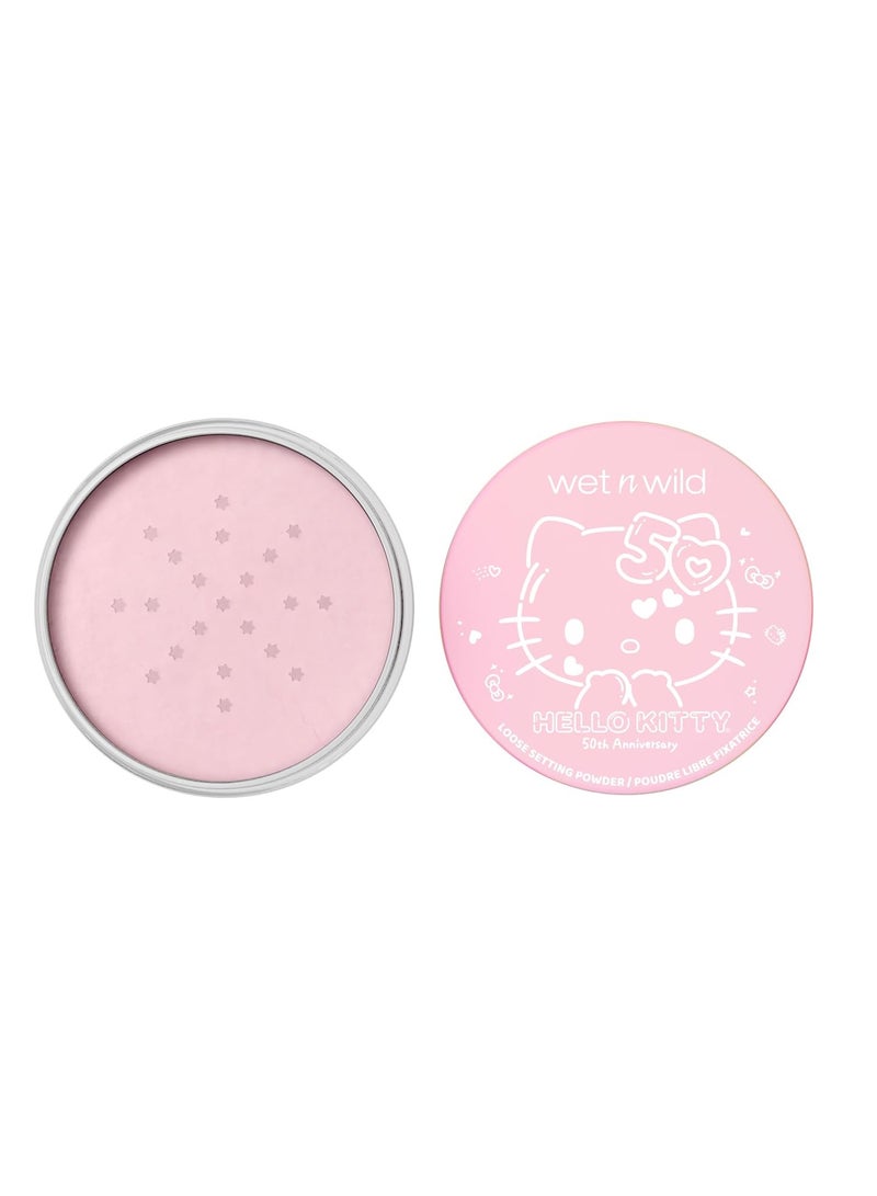 Hello Kitty Loose Setting Powder, Ultra-Fine for Shine Control, Brightening & Revitalization, Soft-Sheer, Cruelty-Free & Vegan Pink