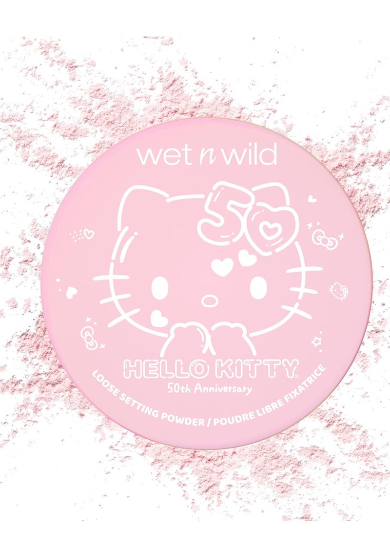 Hello Kitty Loose Setting Powder, Ultra-Fine for Shine Control, Brightening & Revitalization, Soft-Sheer, Cruelty-Free & Vegan Pink