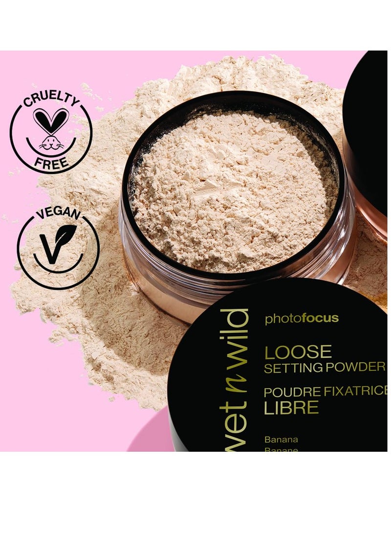 Photo Focus Loose Baking Setting Powder, Highlighter Makeup, Fair to Medium & Tan Skin Tones Translucent
