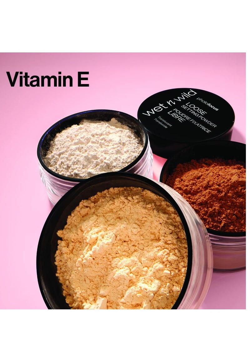 Photo Focus Loose Baking Setting Powder, Highlighter Makeup, Fair to Medium & Tan Skin Tones Translucent