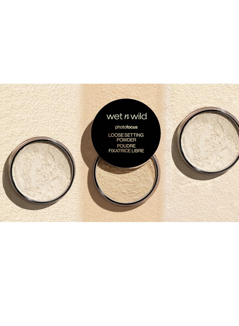 Photo Focus Loose Baking Setting Powder, Highlighter Makeup, Fair to Medium & Tan Skin Tones Translucent