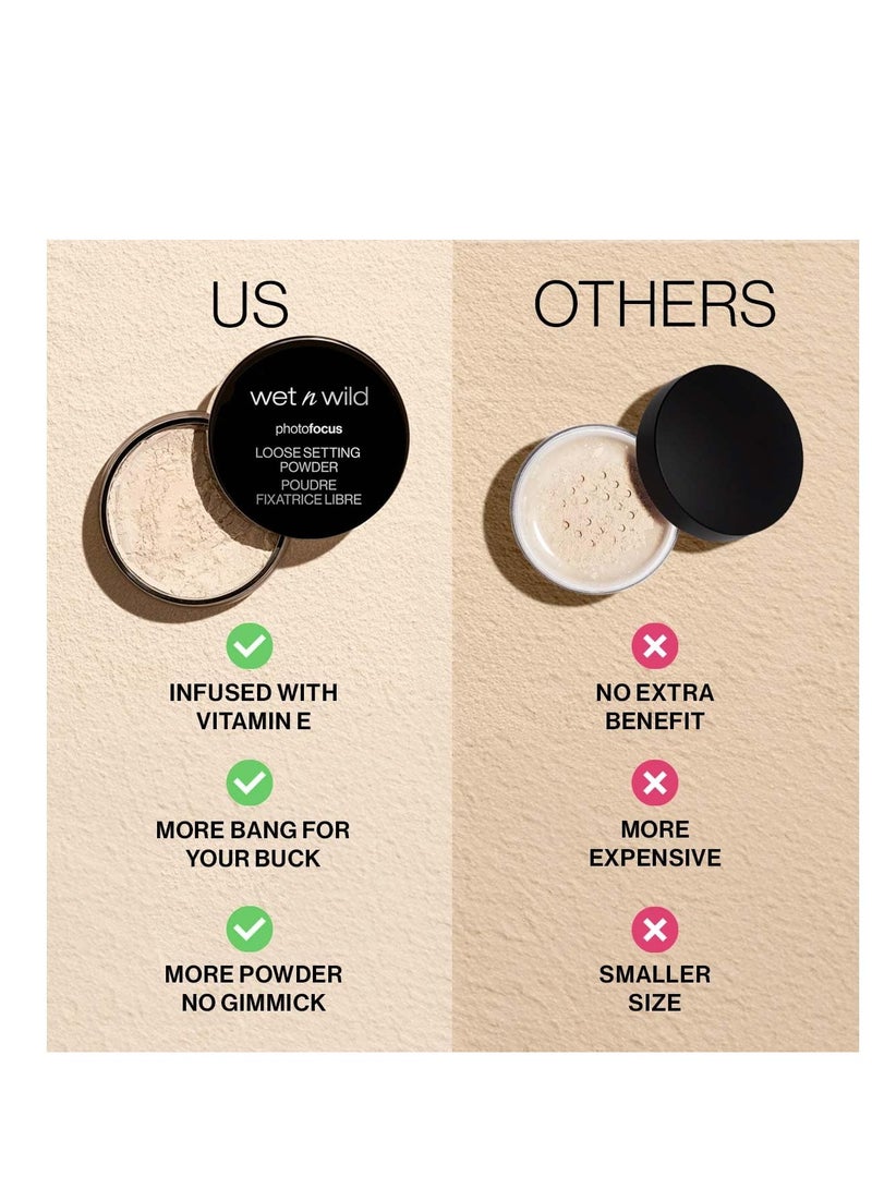 Photo Focus Loose Baking Setting Powder, Highlighter Makeup, Fair to Medium & Tan Skin Tones Translucent