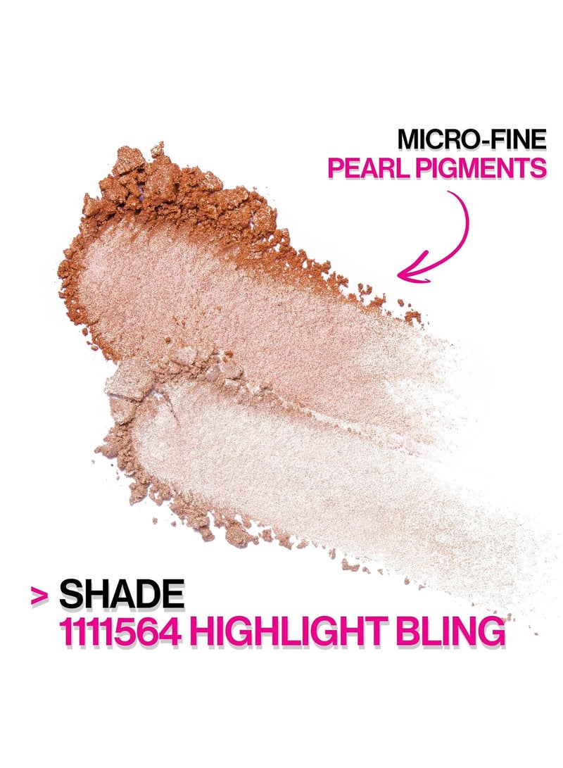 MegaGlo Blushlighter, Blendable Blush & Highlighter Set, Shimmery Metallic Finish Highlight Bling