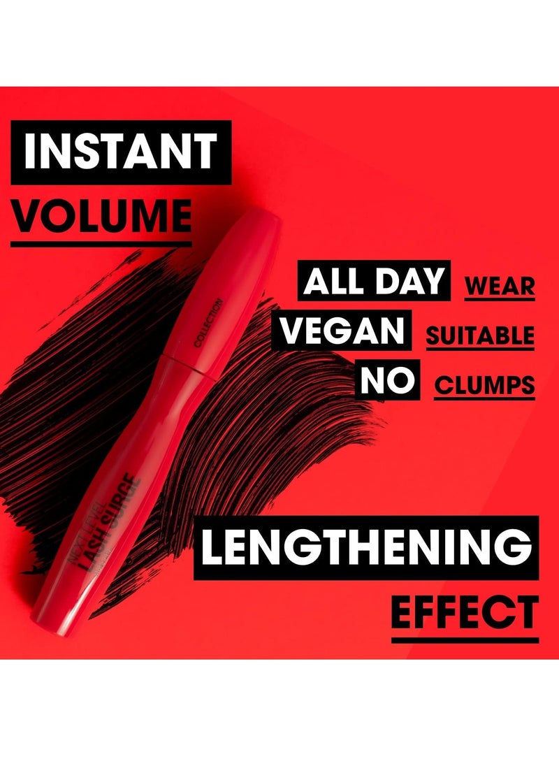 Cosmetics Next Level Lash Surge Mascara Volumising and Lengthening Black 8ml