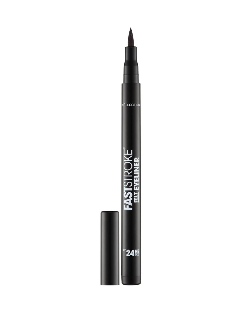 Cosmetics Fast Stroke Felt Tip Eyeliner with Fine Tip Long Lasting 24h Quick Drying Formula 4ml Black