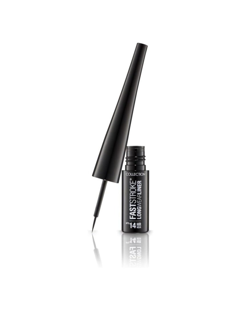 Cosmetics Fast Stroke Long Wear Liner 14 Hour Wear Intense Colour 4ml Black
