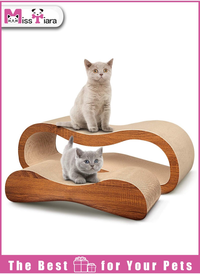 2 in 1 Cat Scratcher Cardboard Lounger Bed,Cat Scratching,Durable Board Pads Prevents Furniture Damage Large 70L*22W*24H