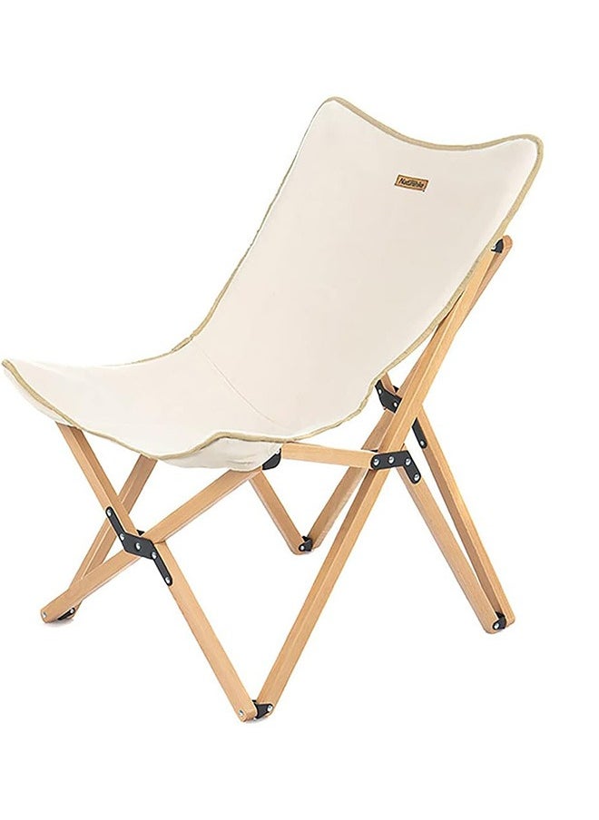 Q-9E Outdoor Wooden Folding Chair | Extra-Large Camping Chair | Durable Steel Frame, Oxford 600D Fabric, Portable With Side Pockets | Wooden