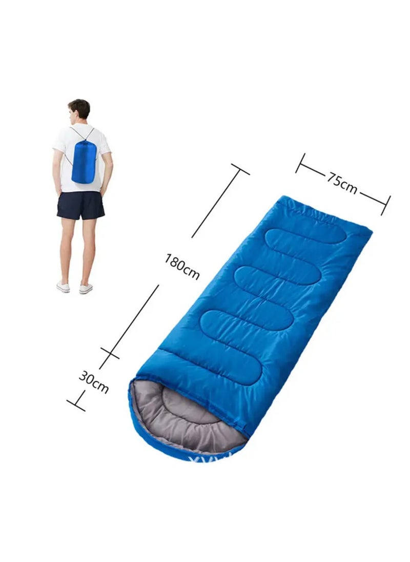 Adult Kids Camping Sleeping Bag, Lightweight Portable Sleeping Bags Backpacking Indoor and Outdoor for Hiking Traveling with Storage Bag 10-25℃ Blue Color