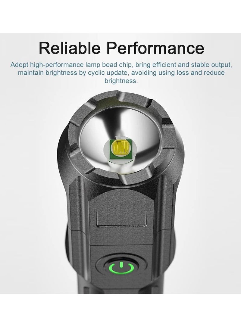 LED Rechargeable Mini Zoomable Flashlight with High Lumen Brightness and 3 Modes for Camping Emergency and Outdoor Use