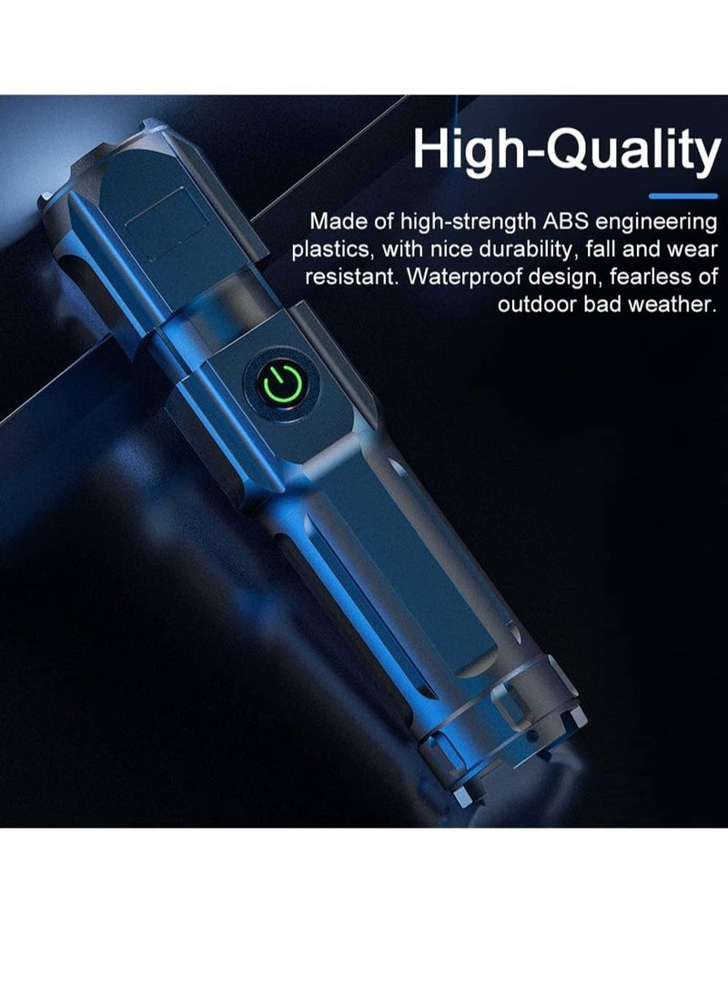 LED Rechargeable Mini Zoomable Flashlight with High Lumen Brightness and 3 Modes for Camping Emergency and Outdoor Use