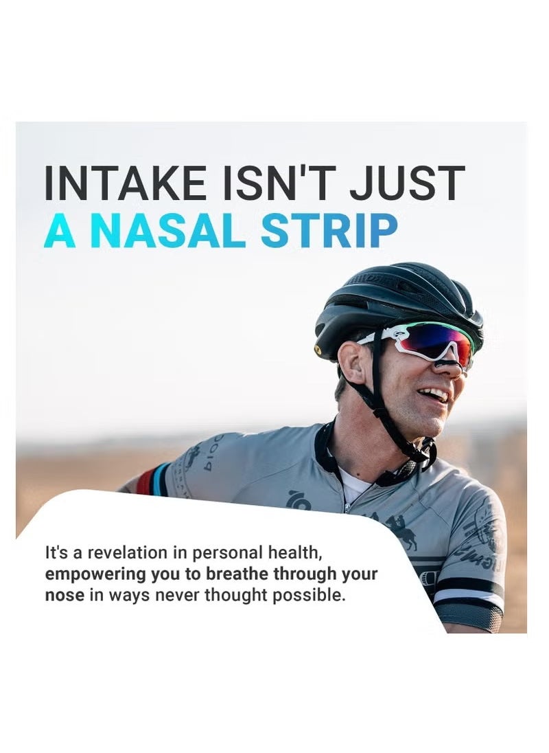 Intake Breathing Nasal Strip Starter Kit (15 Count Black) - Boost Oxygen Intake, Reduce Snoring, Improve Sleep Quality - Sweat Resistant, Skin Safe Nasal Strips - Extra Strength Snoring Solution