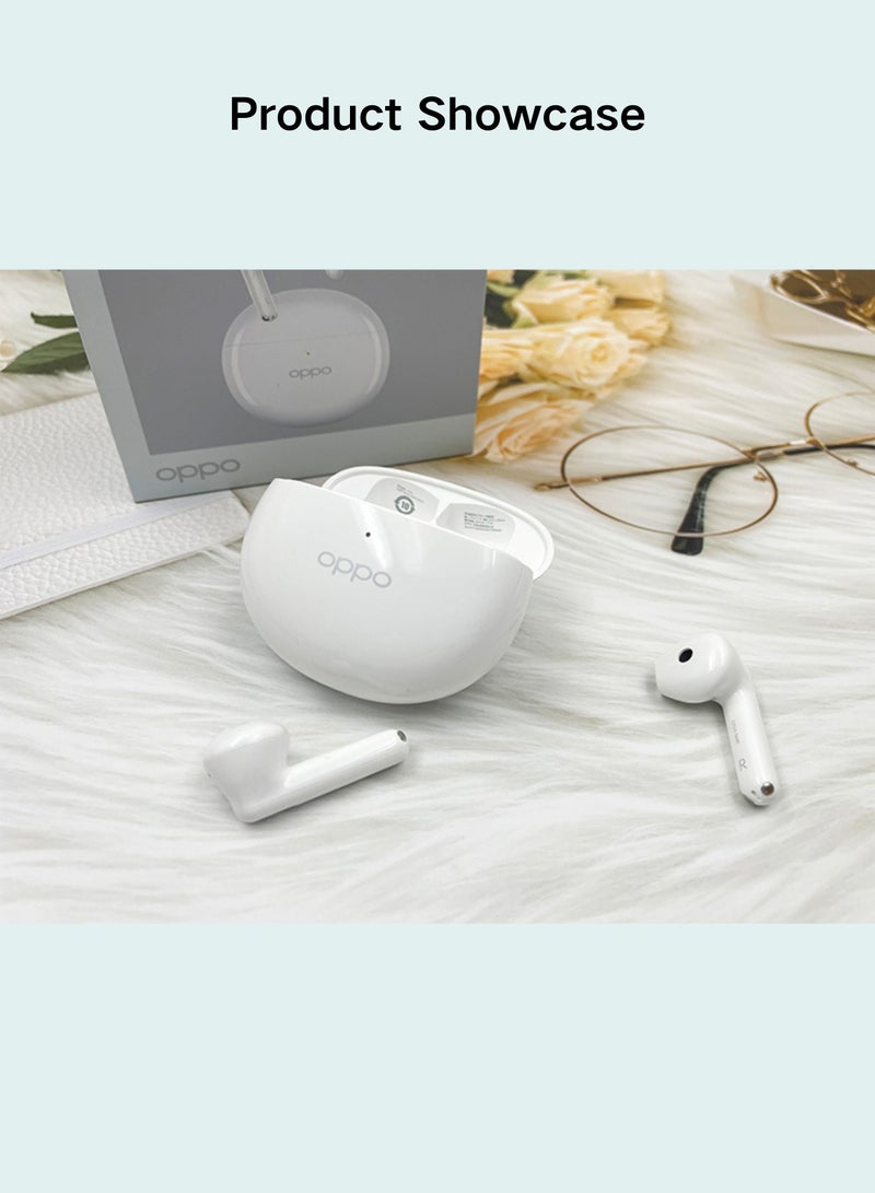 Enco R3 True Wireless Earbuds - Semi-In-Ear Design, AI Noise Cancellation, 35-Hour Battery Life, Bluetooth 5.3 White