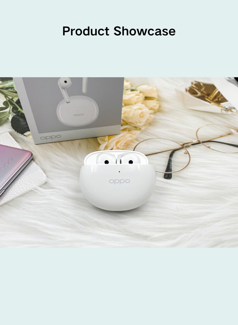 Enco R3 True Wireless Earbuds - Semi-In-Ear Design, AI Noise Cancellation, 35-Hour Battery Life, Bluetooth 5.3 White