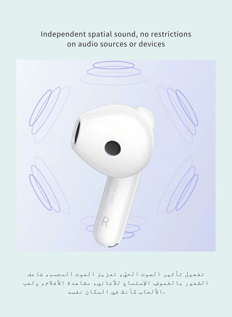 Enco R3 True Wireless Earbuds - Semi-In-Ear Design, AI Noise Cancellation, 35-Hour Battery Life, Bluetooth 5.3 White