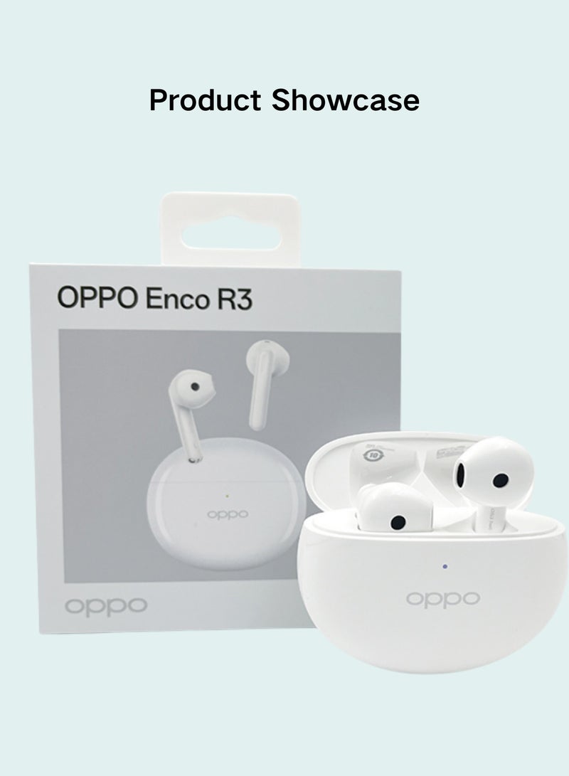 Enco R3 True Wireless Earbuds - Semi-In-Ear Design, AI Noise Cancellation, 35-Hour Battery Life, Bluetooth 5.3 White