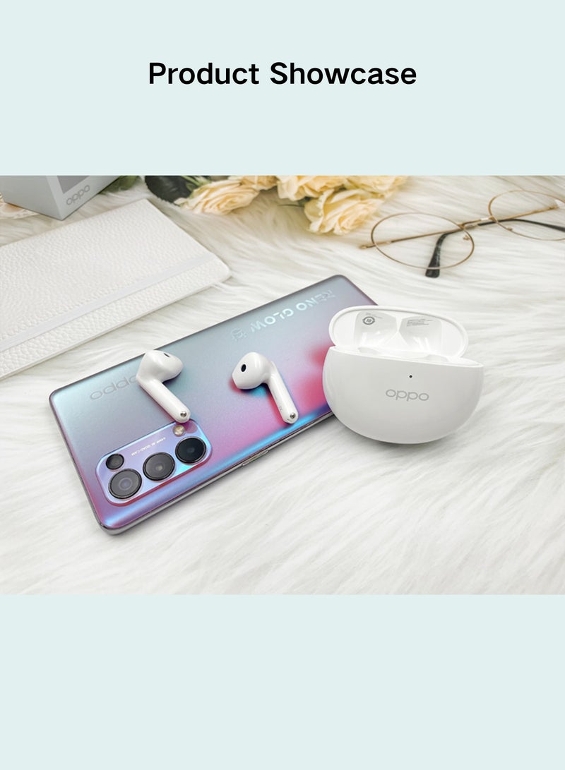 Enco R3 True Wireless Earbuds - Semi-In-Ear Design, AI Noise Cancellation, 35-Hour Battery Life, Bluetooth 5.3 White