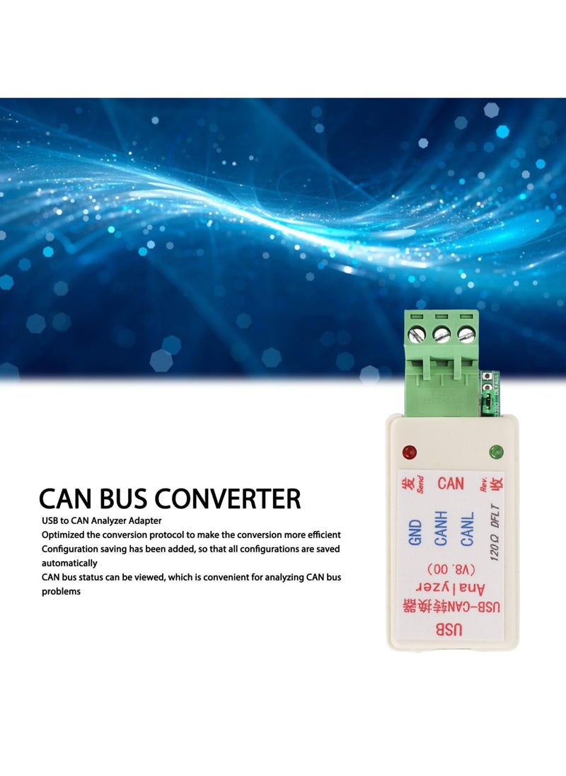 USB to CAN Analyzer Adapter, USB to CAN Adapter, USB CAN Bus Converter Analyzer PVC High Conversion USB to CAN Interface Adapter with USB Cable