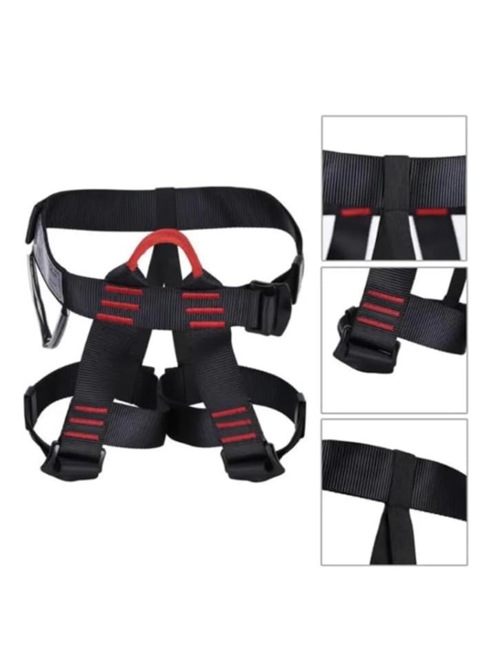 Climbing belt, Safety Belt for ziplining, Fire Rescuing, Tree Climbing Gear, Half Body belt for Women, Men. Outdoor Climbing Waist Protection Anti-fall Escape Safety Belt