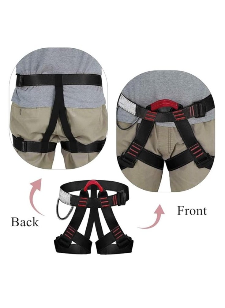 Climbing belt, Safety Belt for ziplining, Fire Rescuing, Tree Climbing Gear, Half Body belt for Women, Men. Outdoor Climbing Waist Protection Anti-fall Escape Safety Belt