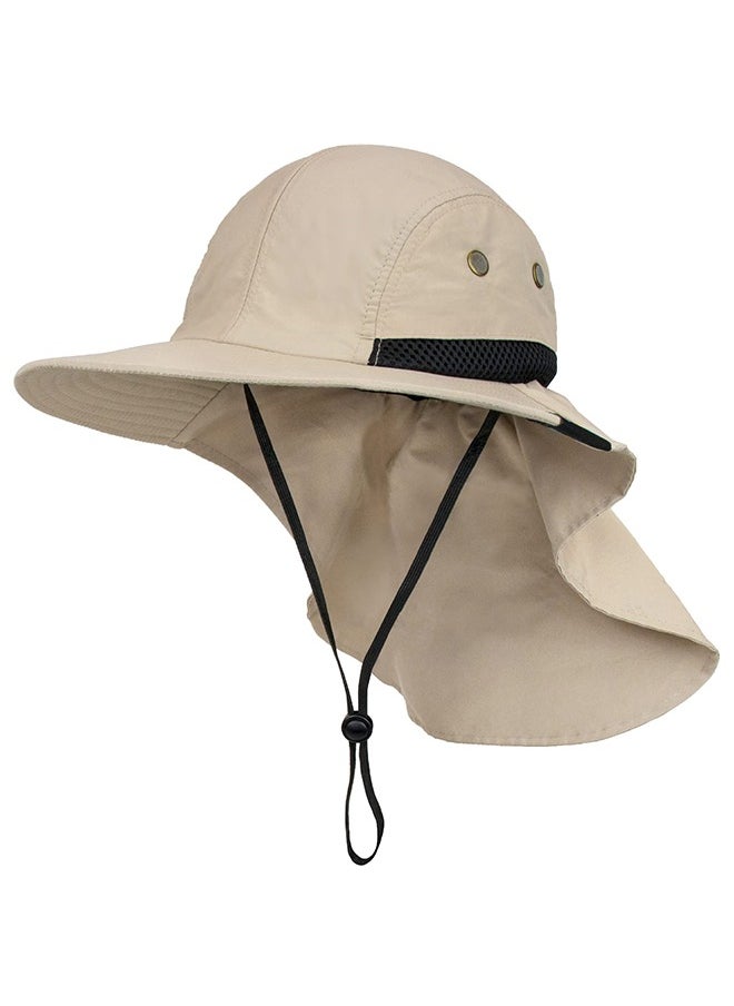 Sun Hat for Men, Wide Brim Fishing Hat Neck Flap Cover Men, Women, Hiking, Camping, Sun Protection UV, Gardening