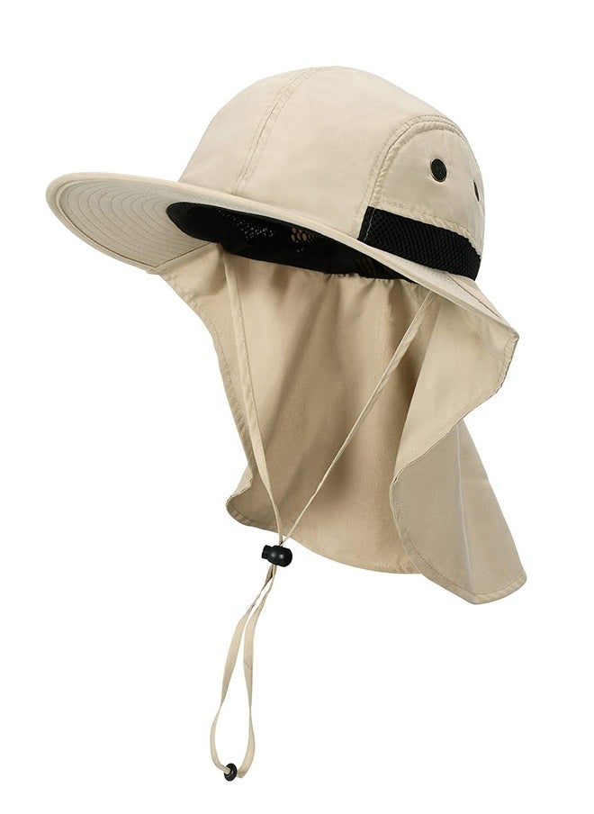 Sun Hat with Wide Brim - UPF 50+ Hiking Safari Neck Flap Fishing Caps for Men and Women, Perfect for Outdoor Adventures