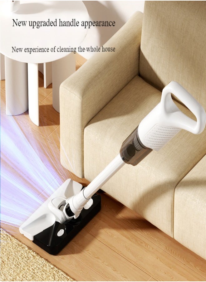 Cordless vacuum cleaner, 18000Pa (100Aw) powerful suction, 5 layers of 99.9% filtration, 180° rotating brush head with LED light, suitable for hard floors, carpets and pet hair