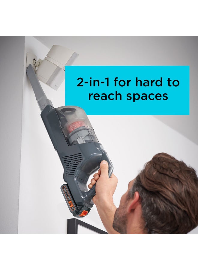 Powerseries+ Cordless Stick Vacuum Cleaner Lithium-Ion Removable Battery 2Ah 36Wh Up to 16/40 Run Time 500 ml 18 W BHFEA18D1-GB Grey