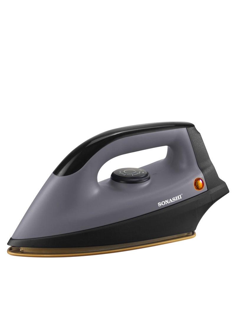 Heavy Dry Iron with Ceramic Coated Soleplate | Comfortable Handle, Stable Heel Rest, Thermostat Control and Easy Temperature Settings | For All Types of Fabrics | Overheat Protection 1200 W SHI-6021 Grey/Black