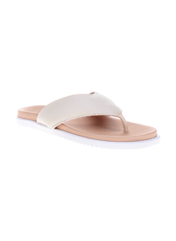 Moleca Ladies Flat Sandals Off White | Made In Brazil