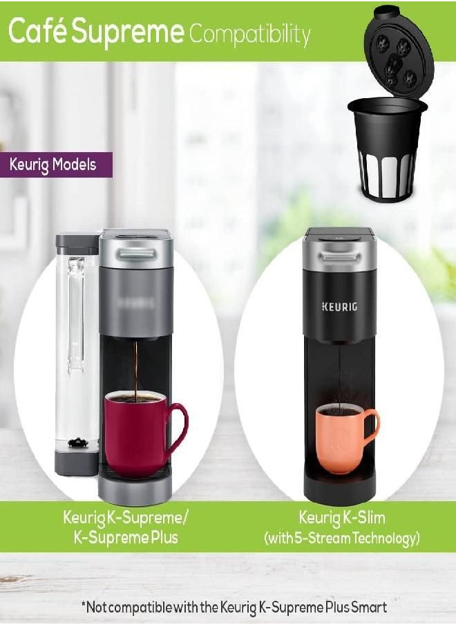 Perfect Pod Cafe Supreme Reusable Single Serve Coffee Filter Cup - Compatible with Keurig K Supreme (Plus) Coffee Maker