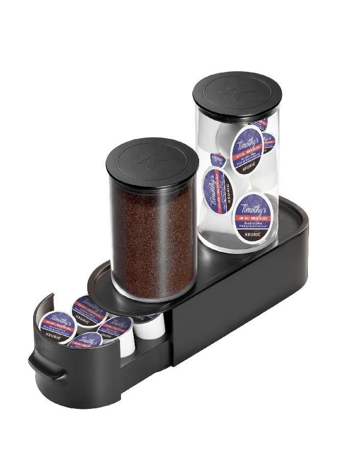 Keurig K-Cup Pod & Ground Coffee Storage Unit, Coffee Storage, Holds up to 12 ounces of Ground Coffee & 12 K-Cup Pods, Black