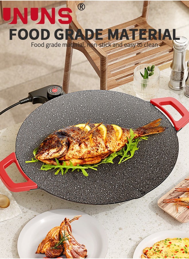 12Inch（32cm）Electric BBQ Grill,Smokeless Indoor,Dishwasher Safe,Nonstick,Adjustable Temperature,Fast Heat Up,With Brush And Tong,Low-Fat Meals Easy To Clean Design