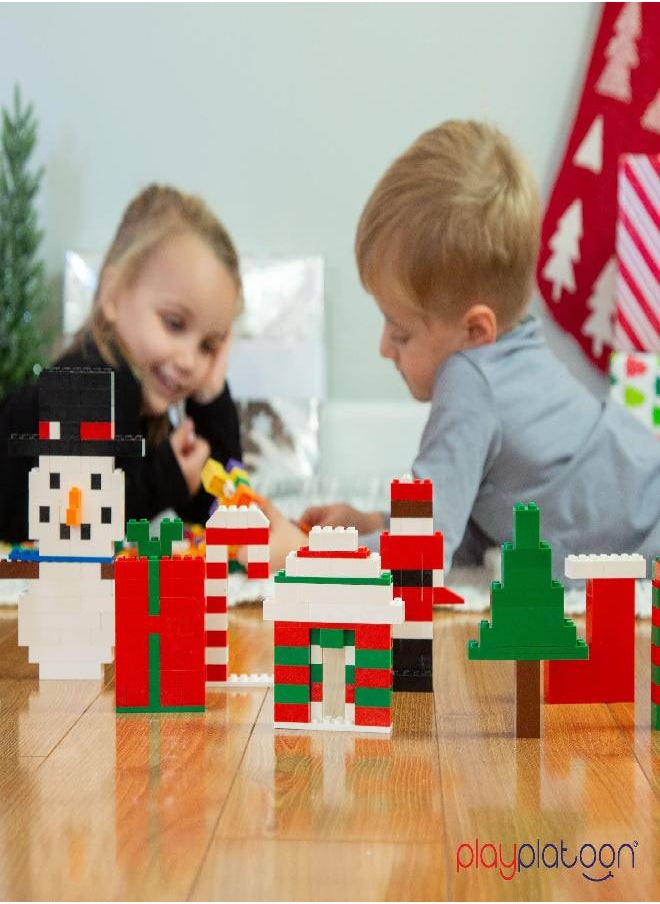 1100 Piece Building Bricks Set- Building Bricks Kit & Wheels Tires Axles Windows & Door Pieces- Classic Colors Bulk Building Blocks Play Set for Boys and Girls, Compatible with All Brands