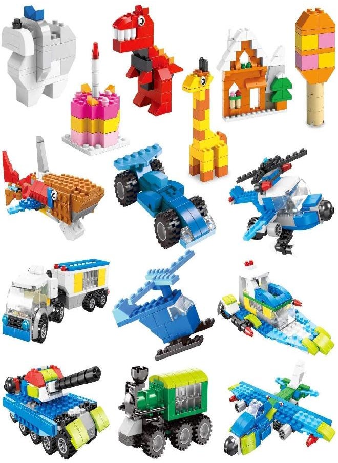 FUN LITTLE TOYS 1100 PCs Building Bricks in 17 Popular Colors and 147 Mixed Shapes, Classic Creative Building Blocks Compatible with All Major Brands, Bulk Basic Bricks Toys, Birthday Gift for Kids