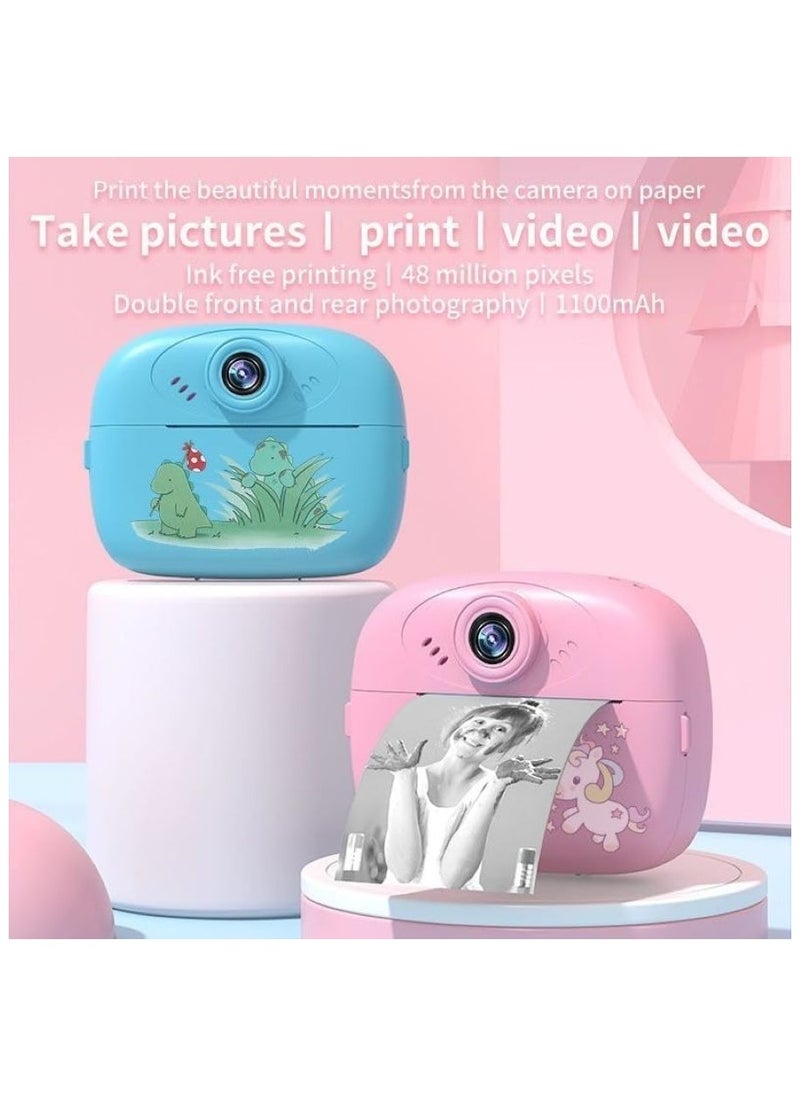 Smartbarry KC02 Instant Print Camera for Kids Digital Camera for Kids with Print Paper Photo Printer Camera for Kids 50M Pixel 2.4