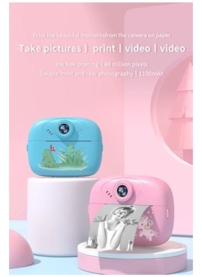 Smartbarry KC02 Instant Print Camera for Kids Digital Camera for Kids with Print Paper Photo Printer Camera for Kids 50M Pixel 2.4