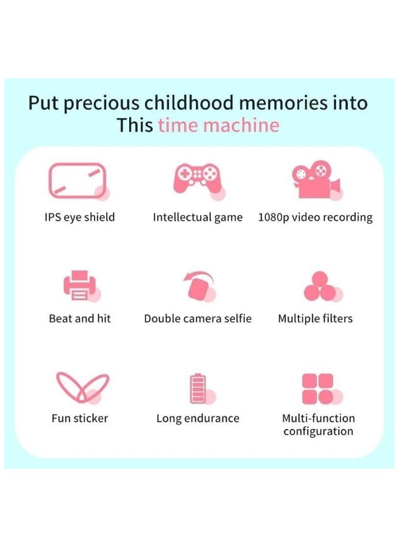 Smartbarry KC02 Instant Print Camera for Kids Digital Camera for Kids with Print Paper Photo Printer Camera for Kids 50M Pixel 2.4