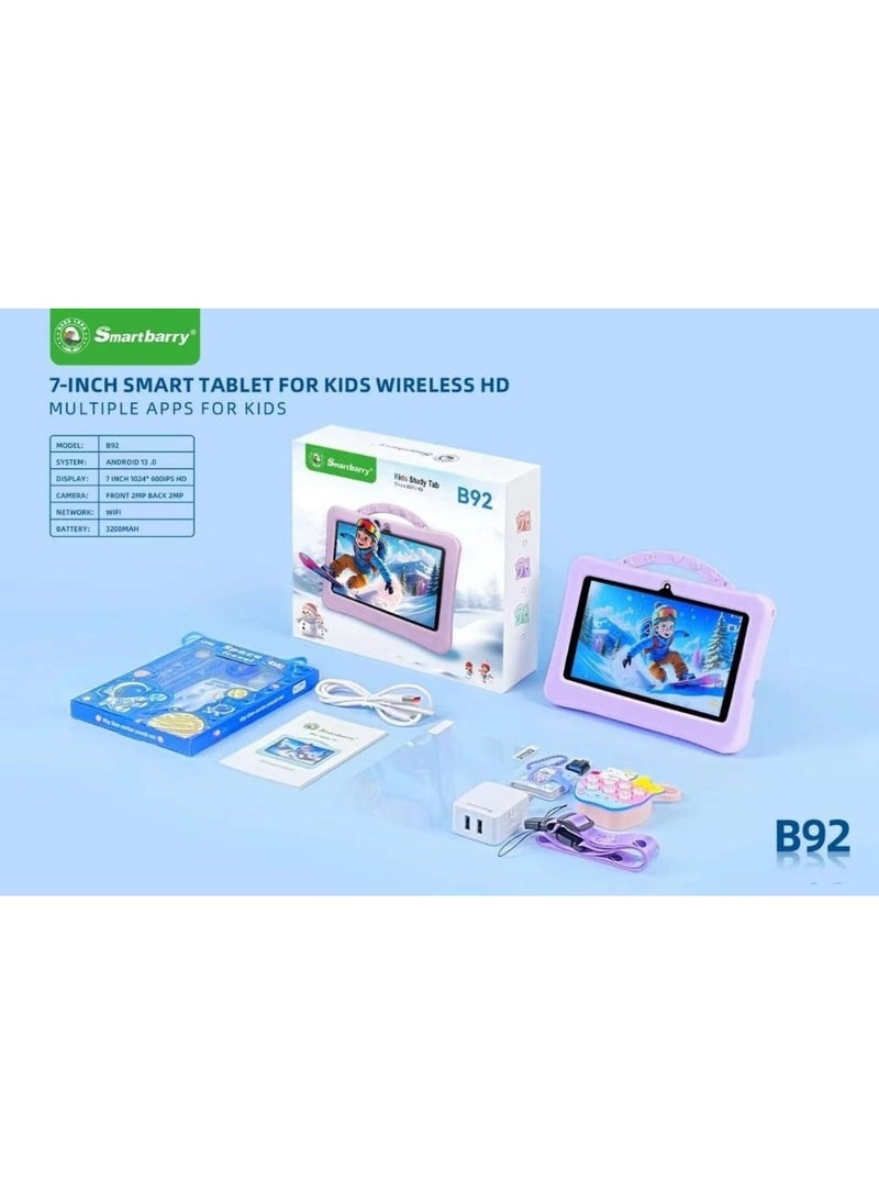 Smartbarry B92 Kids Learning Tablet 7 inches, WiFi Connection only