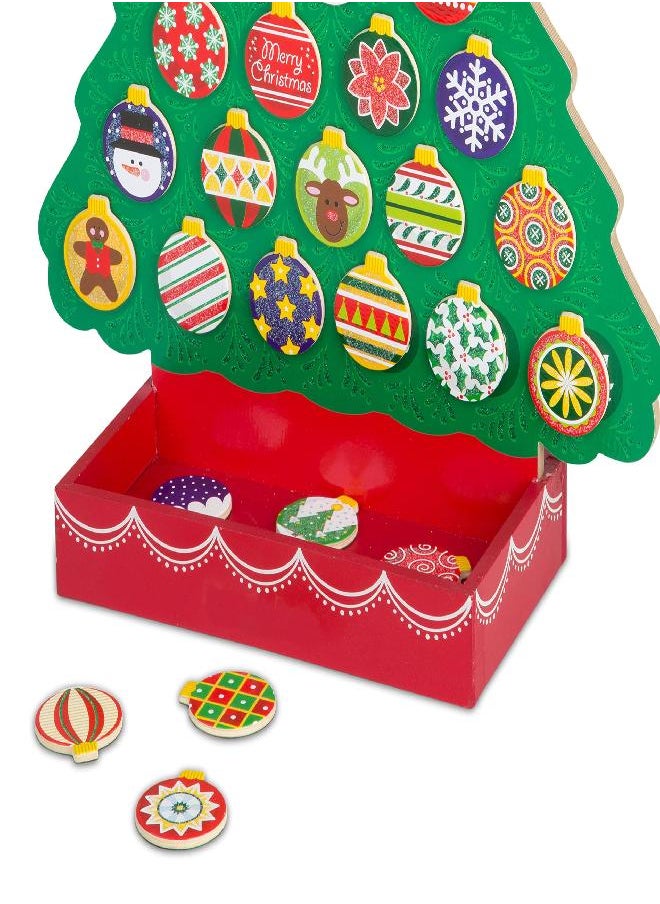 Melissa & Doug Countdown to Christmas Wooden Advent Calendar - Magnetic Tree, 25 Magnets , Orange