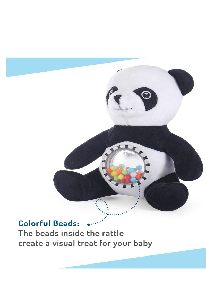 Bonfino plush panda rattle toy, non toxic rattle for baby